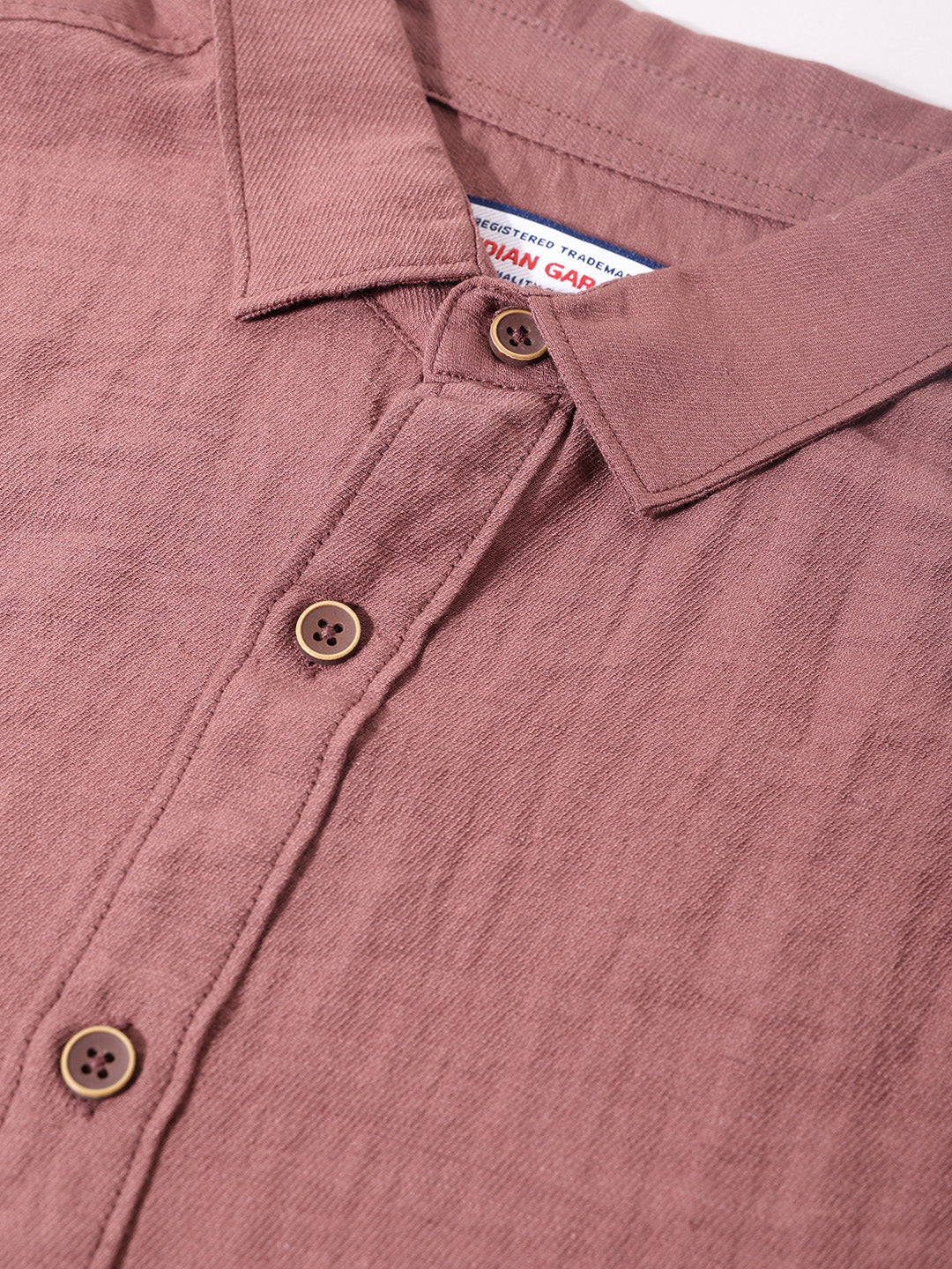 Men's Rust Regular Fit Casual Solid Shirt
