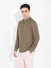 Men's Olive Regular Fit Casual Solid Shirt