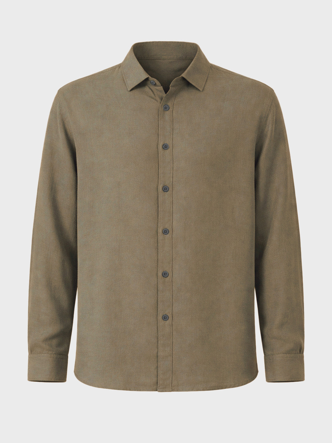 Men's Olive Regular Fit Casual Solid Shirt