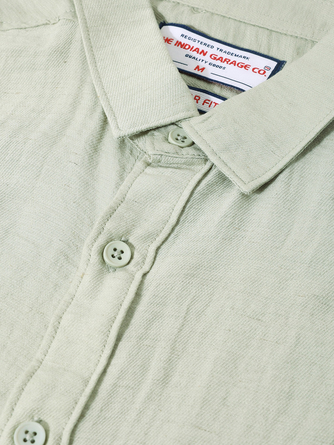 Men's Green Regular Fit Casual Solid Shirt