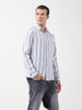 Men's White Regular Fit Striped Casual Shirt