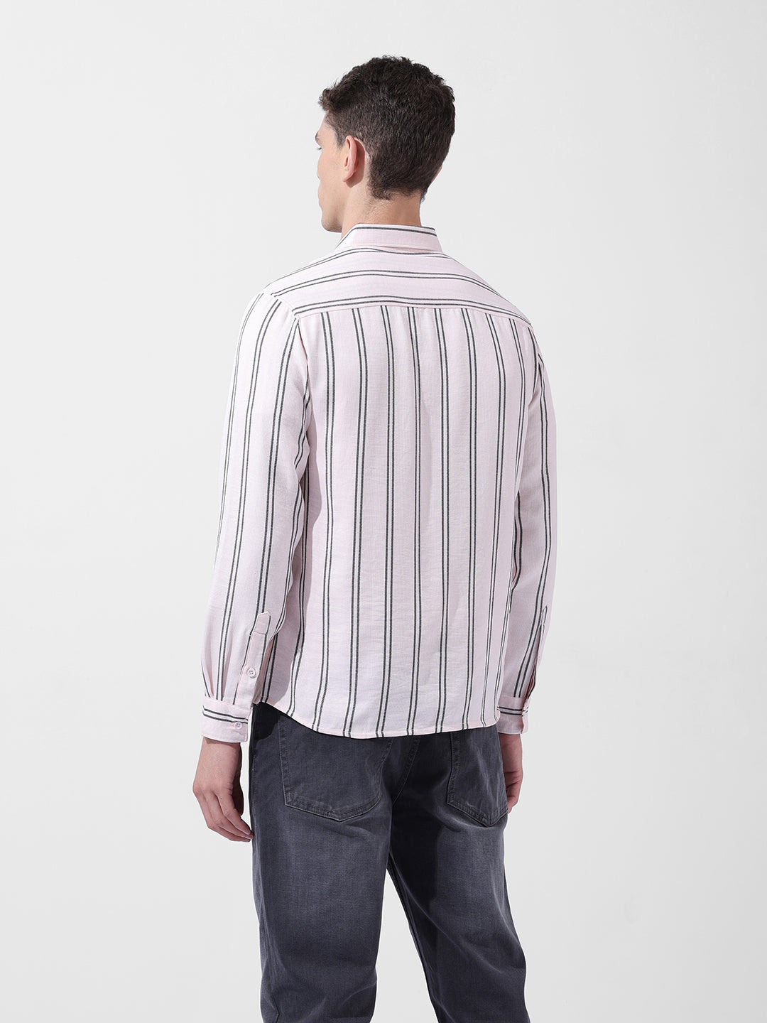 Men's Full Sleeves Regular Fit Pink Shirt