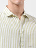 Men's Green Slim Fit Striped Casual Shirt