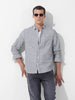 Men's Navy Blue Slim Fit Striped Casual Shirt