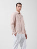 Men's Orange Slim Fit Striped Casual Shirt