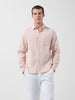 Men's Orange Slim Fit Striped Casual Shirt