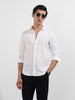 Men's White Slim Fit Textured Party Wear Shirt