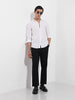 Men's White Slim Fit Textured Party Wear Shirt