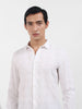 Men's White Slim Fit Textured Party Wear Shirt