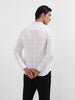 Men's White Slim Fit Textured Party Wear Shirt