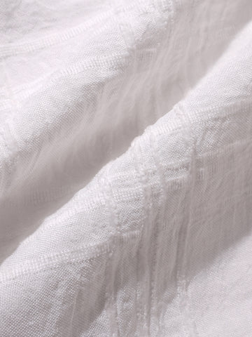 Men's White Slim Fit Textured Party Wear Shirt