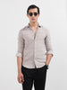 Men's Beige Slim Fit Textured Party Wear Shirt