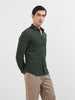 Men's Green Slim Fit Textured Party Wear Shirt
