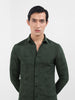 Men's Green Slim Fit Textured Party Wear Shirt