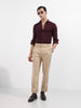 Men's Maroon Slim Fit Textured Party Wear Shirt