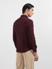 Men's Maroon Slim Fit Textured Party Wear Shirt