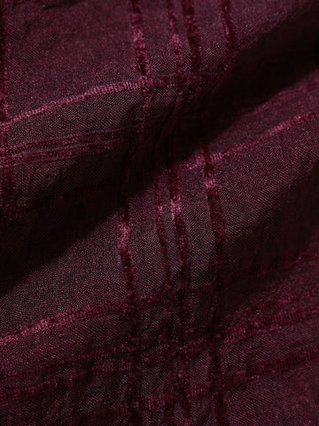 Men's Maroon Slim Fit Textured Party Wear Shirt