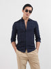 Men's Blue Slim Fit Textured Party Wear Shirt
