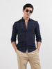 Men's Blue Slim Fit Textured Party Wear Shirt