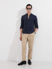 Men's Blue Slim Fit Textured Party Wear Shirt