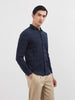 Men's Blue Slim Fit Textured Party Wear Shirt