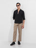 Men's Black Slim Fit Textured Party Wear Shirt