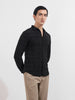 Men's Black Slim Fit Textured Party Wear Shirt