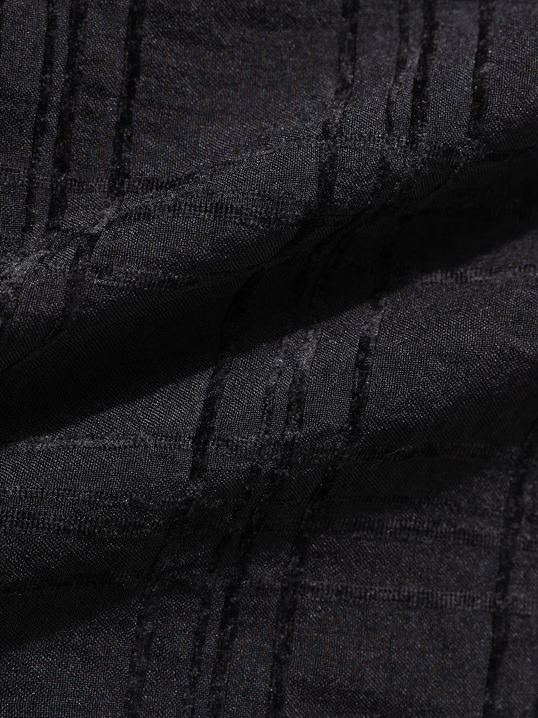 Men's Black Slim Fit Textured Party Wear Shirt