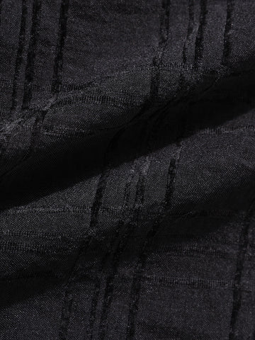 Men's Black Slim Fit Textured Party Wear Shirt