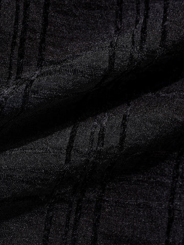 Men's Black Slim Fit Textured Party Wear Shirt