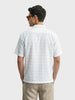 Men's White Relaxed Fit Resort Wear Textured Shirt