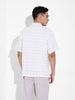 Men's White Relaxed Fit Resort Wear Textured Shirt