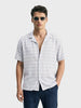 Men's Grey Relaxed Fit Resort Wear Textured Shirt