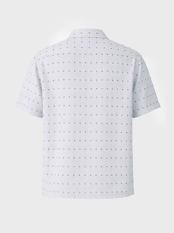 Men's Grey Relaxed Fit Resort Wear Textured Shirt