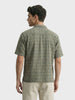 Men's Olive Relaxed Fit Resort Wear Textured Shirt