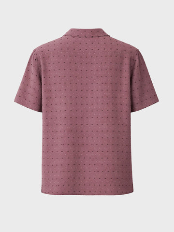 Men's Red Relaxed Fit Resort Wear Textured Shirt