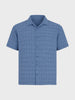 Men's Blue Relaxed Fit Resort Wear Textured Shirt
