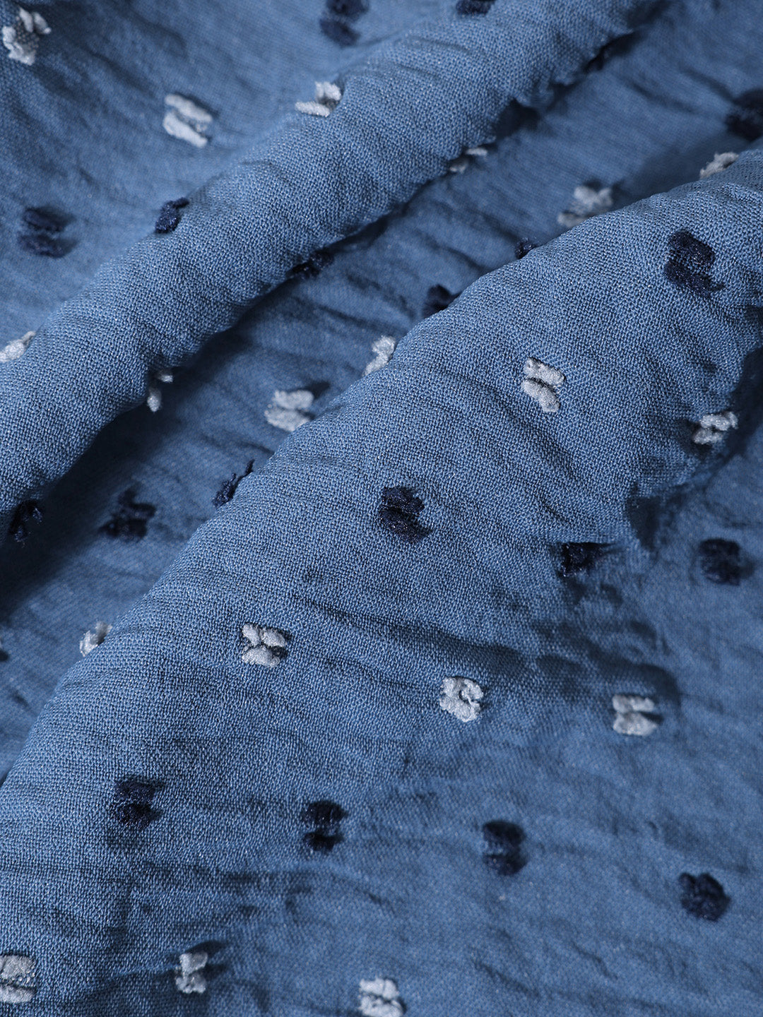 Men's Blue Relaxed Fit Resort Wear Textured Shirt