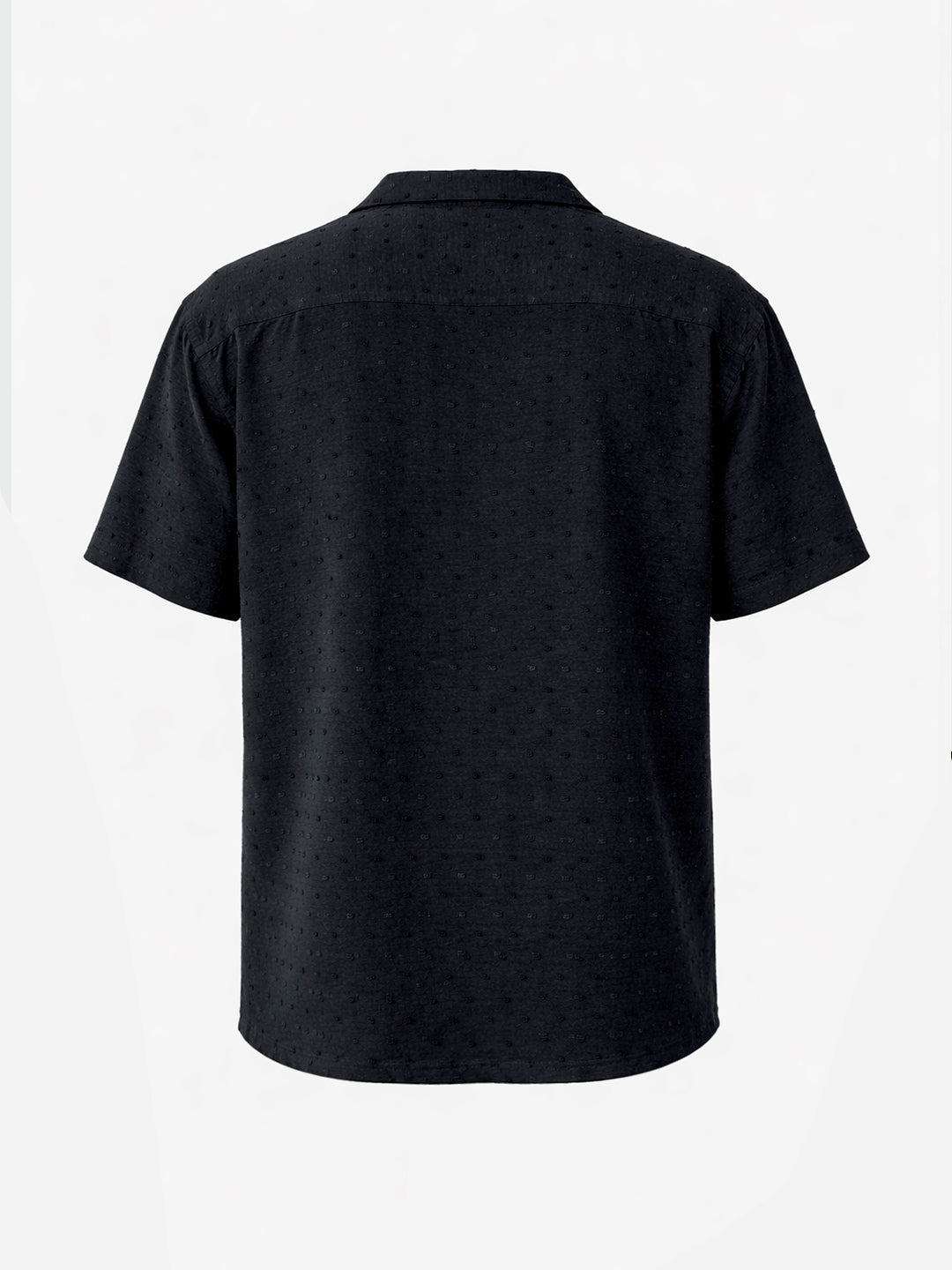 Men's Black Relaxed Fit Resort Wear Textured Shirt