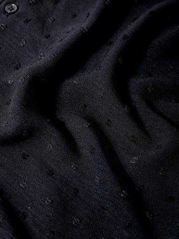 Men's Black Relaxed Fit Resort Wear Textured Shirt