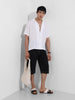 Men's White Relaxed Fit Resort Wear Textured Shirt