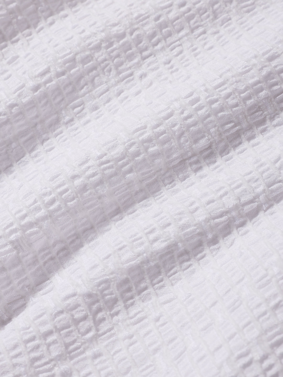 Men's White Relaxed Fit Resort Wear Textured Shirt