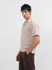 Men's Beige Relaxed Fit Textured Resort Wear Shirt