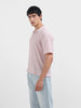 Men's Pink Relaxed Fit Resort Wear Textured Shirt