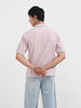 Men's Pink Relaxed Fit Resort Wear Textured Shirt