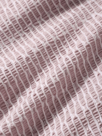 Men's Pink Relaxed Fit Resort Wear Textured Shirt