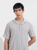 Men's Grey Relaxed Fit Resort Wear Textured Shirt