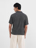 Men's Black Relaxed Fit Resort Wear Textured Shirt