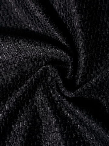 Men's Black Oversized Fit Resort Wear Textured Shirt