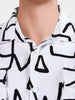 Men's White Boxy Fit Printed Utility Shirt
